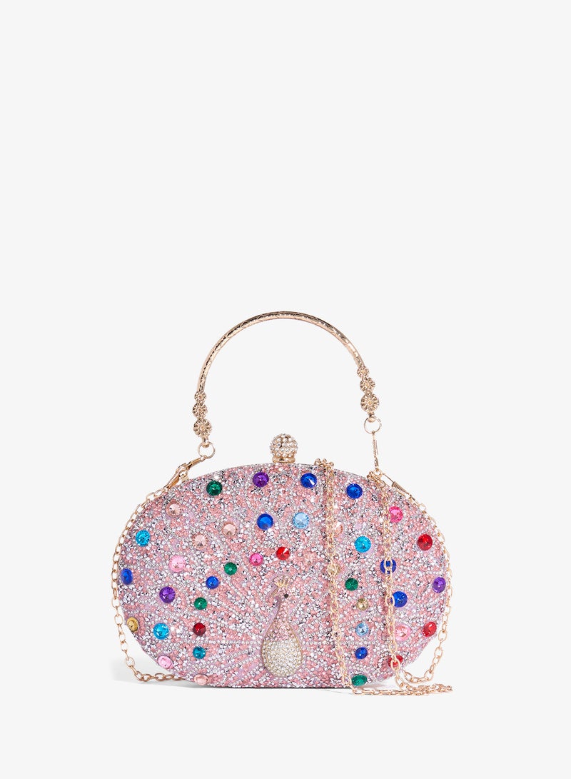 Khizana Jewel Embellished Peacock Statement Clutch - Image 1